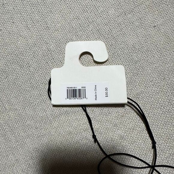 NWT Banana Republic Jewelry Chunky Silver Pendant Necklace with Black Cord - Picture 7 of 7